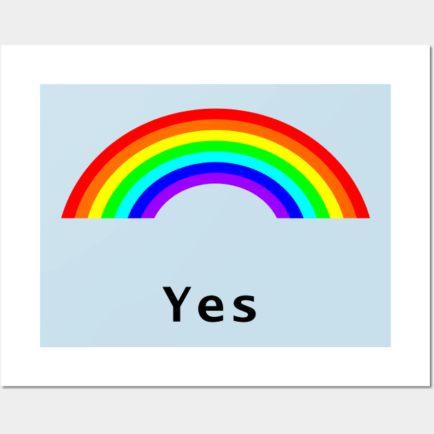 Yes Positivity Rainbow Wall Art by ellenhenryart